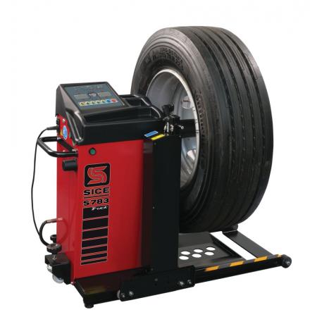 S783 Wheel balancer for truck wheels, manual spin, integrated wheel lifter